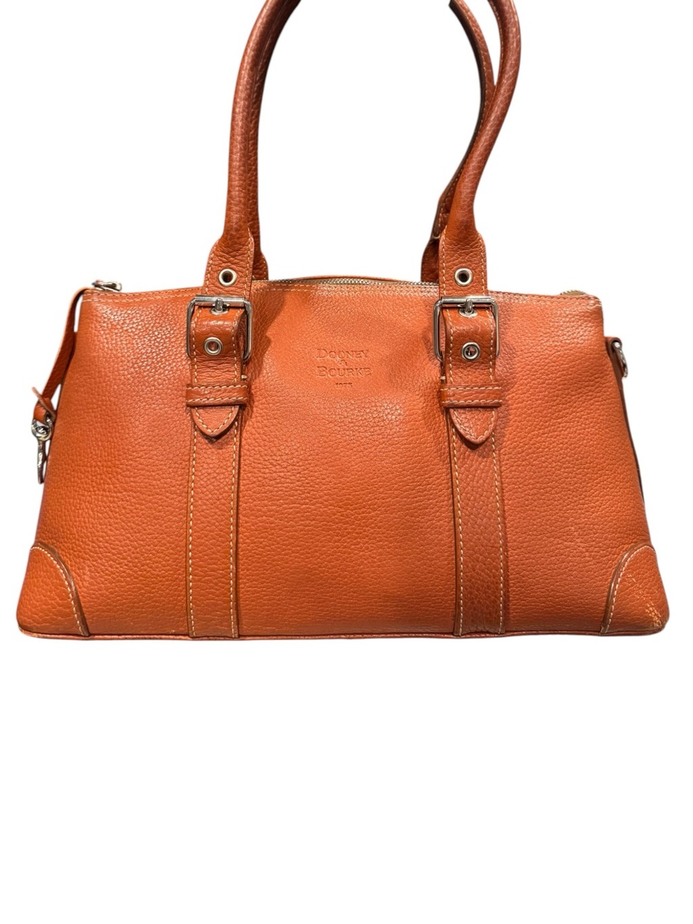 Dooney & Bourke Orange Pebbled Leather Shoulder Bag